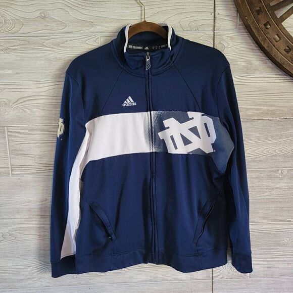 Adidas Noterdame Full Zip Up Womens SZ M Athletic College Sports Climawarm - Picture 1 of 5